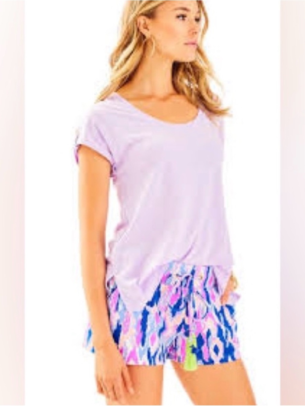 Lilly Pulitzer amethyst Tideline Drawstring Shorts (matching top also for sale)